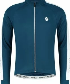 Rogelli Explore Wielershirt - Lange Mouwen - Blauw/Wit - Maat L
