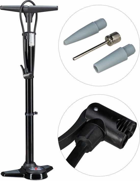 Relaxdays Fietspomp Met Manometer - Luchtpomp Met Drukmeter - Fiets-pomp Fiets Pomp Auto 1 Relaxdays Fietspomp Met Manometer - Luchtpomp Met Drukmeter - Fiets-pomp Fiets Pomp Auto