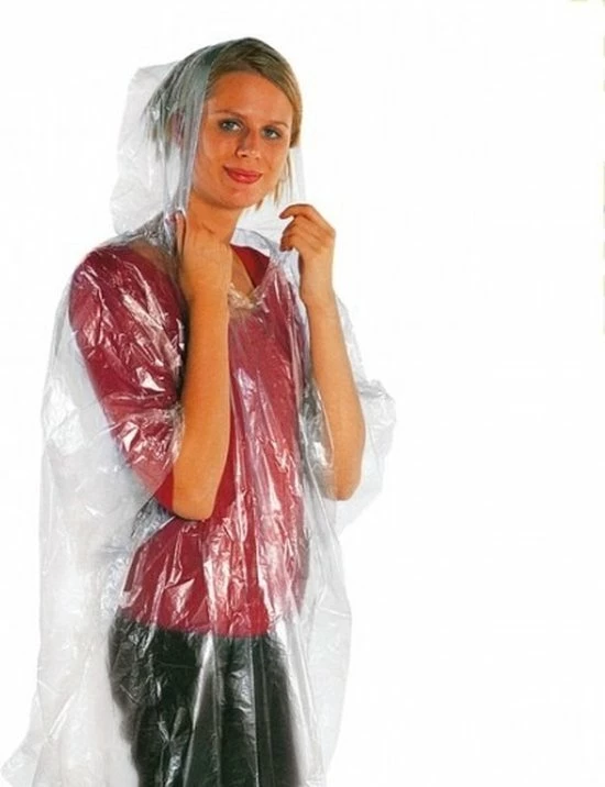 Merkloos Fun & Feest Poncho - Transparant - One Size 1 Merkloos Fun & Feest Poncho - Transparant - One Size