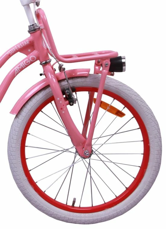 Amigo Superstar Meisjesfiets - Kinderfiets 20 Inch - Roze 3 Amigo Superstar Meisjesfiets - Kinderfiets 20 Inch - Roze - Afbeelding 3
