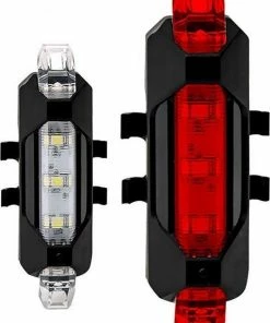 Heppie Travel Fietsverlichting Set 1x Wit + 1x Rood - Fiets Knipperlicht - Extra Veiligheid - LED - USB Oplaadbaar - Waterbestendig - Achterlicht Fiets - Voorlicht Fiets - 4 Verschillende Standen - Duurzaam