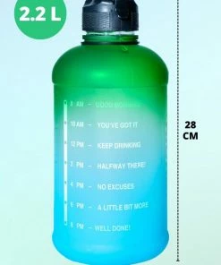 Quality Needz - Bidon - 2 Liter - Waterfles - Stevig & Handig Handvat - Sportfles - Waterfles Met Tijdmarkeringen - Gallon - Water Bottle - Grote - Waterfles Met Rietje -Bobike SHOP 550x825 15